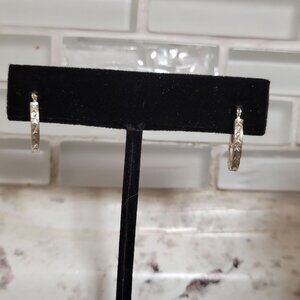 Sterling Silver Diamond-Cut Hoop Earrings